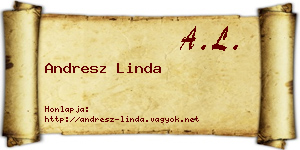 Andresz Linda névjegykártya