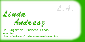 linda andresz business card